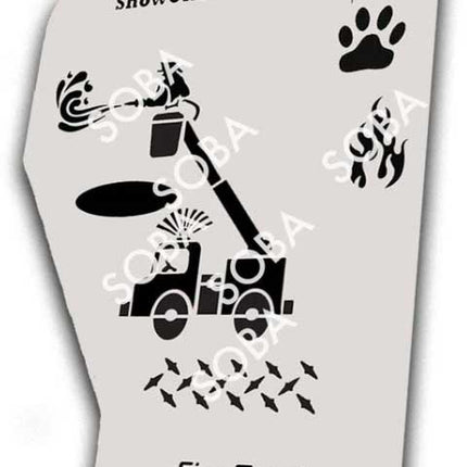 ShowOffs Body Art Brandweerwagen Eyedesign Schminksjabloon