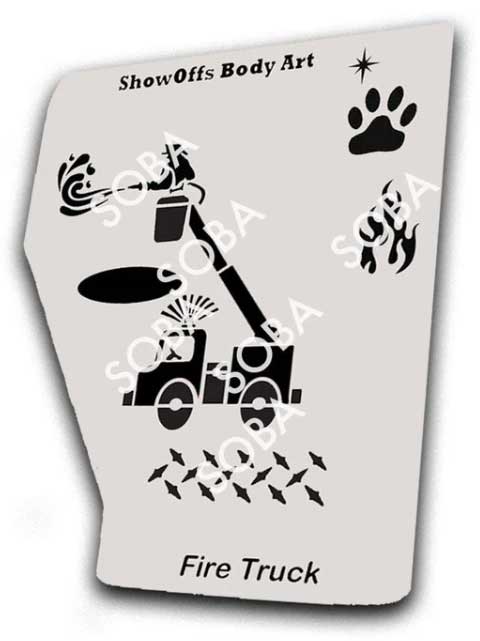 ShowOffs Body Art Brandweerwagen Eyedesign Schminksjabloon