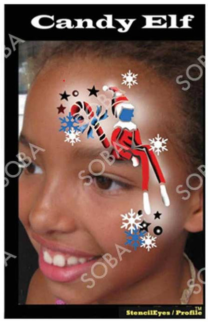ShowOffs Body Art Candy Kerstelf Eyedesign Schminksjabloon
