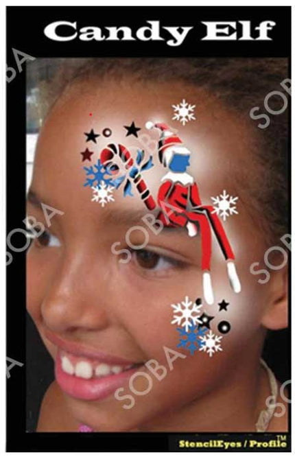ShowOffs Body Art Candy Kerstelf Eyedesign Schminksjabloon