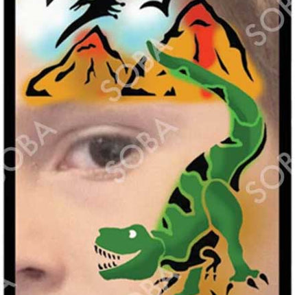 ShowOffs Body Art Dino Land Eyedesign Schminksjabloon