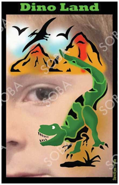 ShowOffs Body Art Dino Land Eyedesign Schminksjabloon