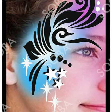 ShowOffs Body Art Druppels en krullen Eyedesign Schminksjabloon