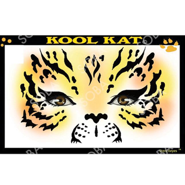 ShowOffs Body Art Kool Kat Masker Schmink Sjabloon