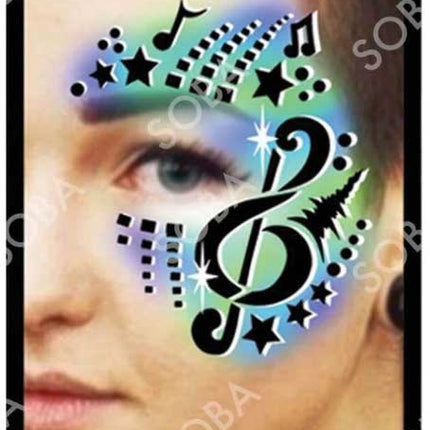 ShowOffs Body Art Muziek Sleutel Eyedesign Schminksjabloon
