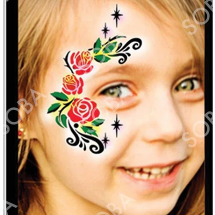 ShowOffs Body Art Rozen Eyedesign Schminksjabloon