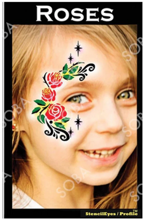 ShowOffs Body Art Rozen Eyedesign Schminksjabloon