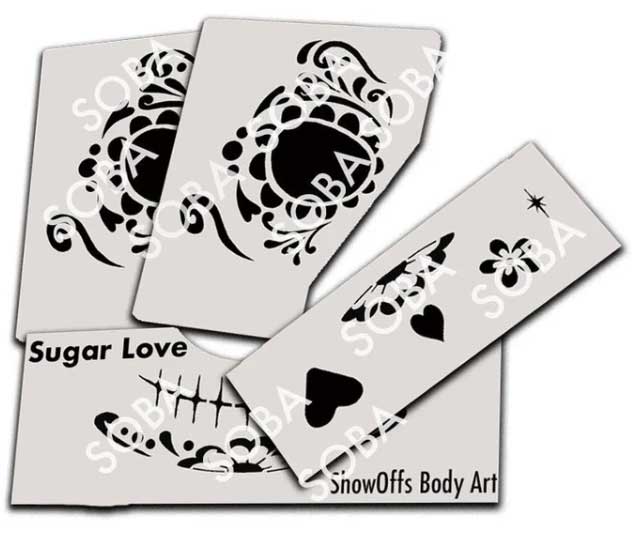 ShowOffs Body Art Sugar Love Masker Schmink Sjabloon