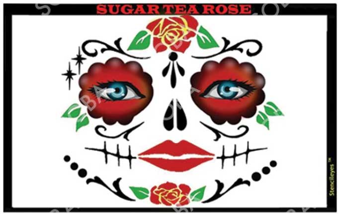 ShowOffs Body Art Sugar Tea Rose Masker Schmink Sjabloon