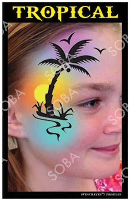 ShowOffs Body Art Tropical Eyedesign Schminksjabloon