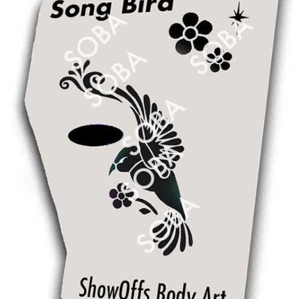 ShowOffs Body Art Zang vogel Eyedesign Schminksjabloon