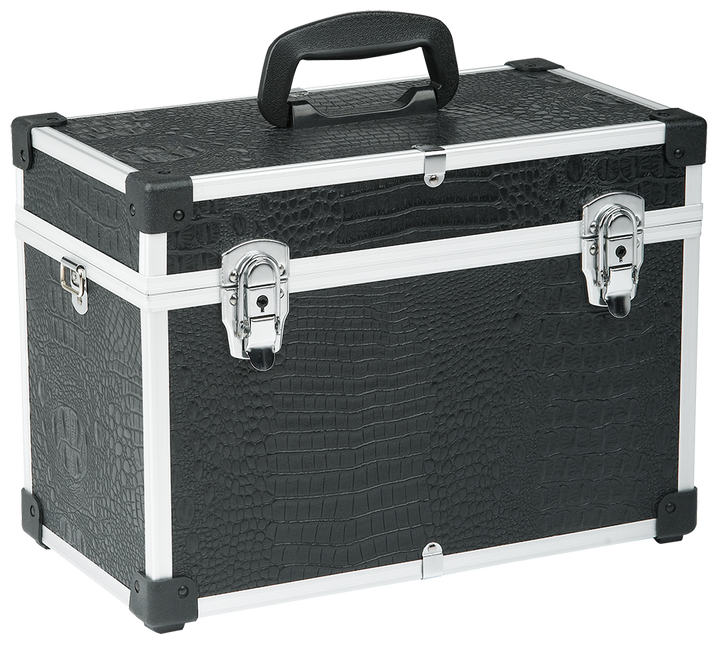 Sibel Zwarte Croco Schminkkoffer