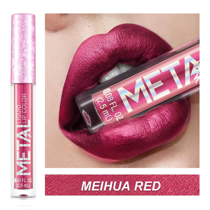 SkinDex SkinDex Metallic Liquid Lipstick Meihua Red