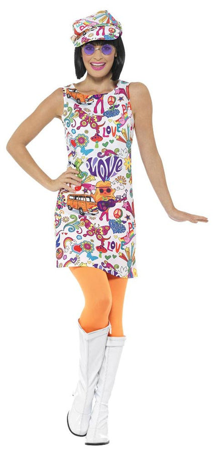 Smiffy's 60s Groovy carnavalskostuum dames