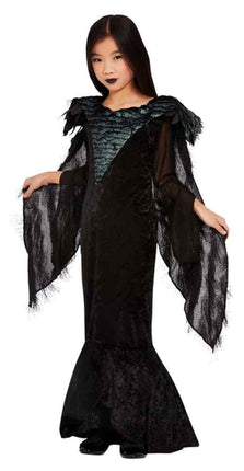 Smiffy's Deluxe Raven Princess Halloween Kids Meisjes Kostuum