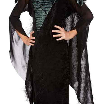 Smiffy's Deluxe Raven Princess Halloween Kids Meisjes Kostuum