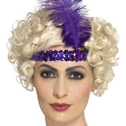 Smiffy's Haarband Flapper Charleston Paars