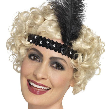 Smiffy's Haarband Flapper Charleston Zwart