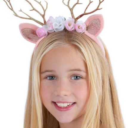 Smiffy's Haarband Rendier met Bloemen Kids