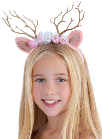 Smiffy's Haarband Rendier met Bloemen Kids