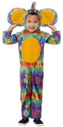 Smiffy's Kleurrijk Olifant Onesie Kids Peuter