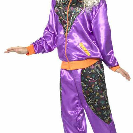 Smiffy's Retro Fout Trainingspak Dames Paars
