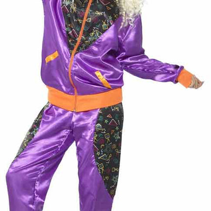 Smiffy's Retro Fout Trainingspak Dames Paars