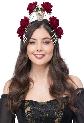 Smiffy's Skull Haarband Met Rozen