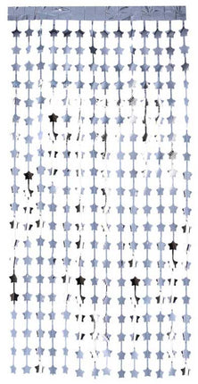 Smiffy's Sterren Folie Gordijn Zilver