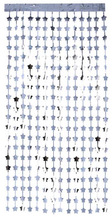 Smiffy's Sterren Folie Gordijn Zilver