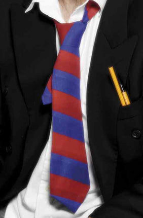 Smiffy's Stropdas School Blauw Rood
