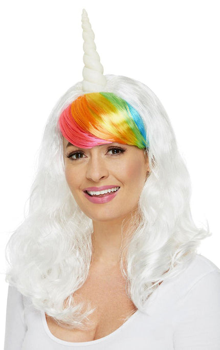 Smiffy's Unicorn Pruik met hoorn