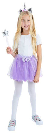 Smiffy's Unicornset Tutu Haarband en Toverstaf Paars Kids