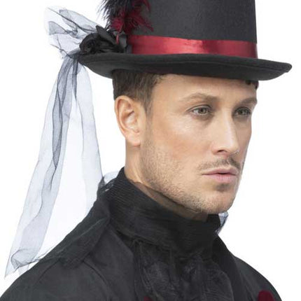 Smiffy's Vampier Hoge Hoed Zwart