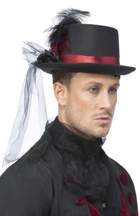 Smiffy's Vampier Hoge Hoed Zwart