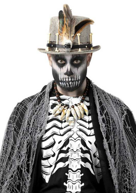 Smiffy's Voodoo grijze hoge hoed