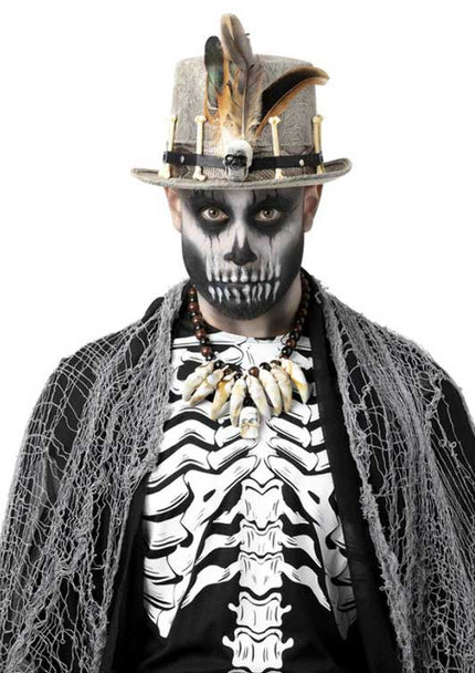 Smiffy's Voodoo grijze hoge hoed