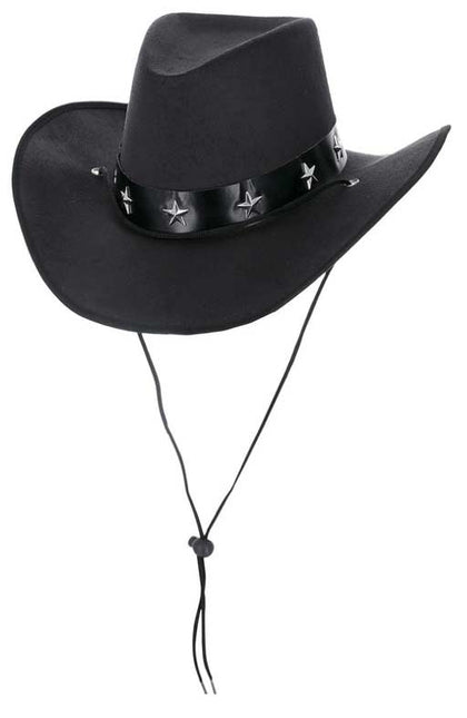 Smiffy's Zwarte Cowboy Western Hoed met Ster Motief Band