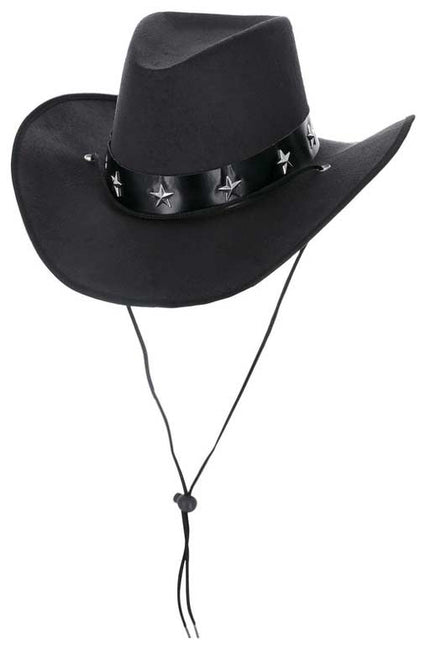 Smiffy's Zwarte Cowboy Western Hoed met Ster Motief Band