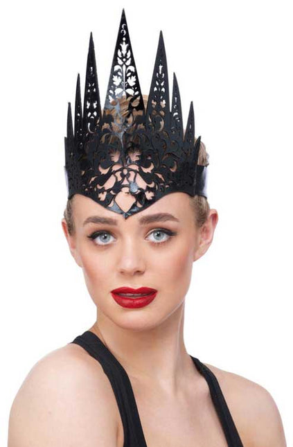 Smiffy's Zwarte Filigree Queen Kroon Hoofdband