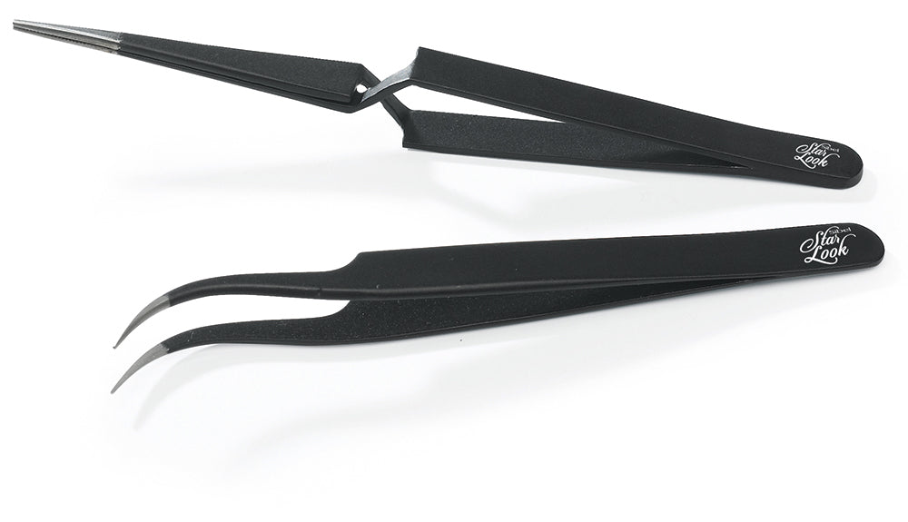 Star Look Zwarte gebogen wimperpincet