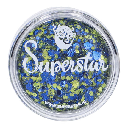 Superstar Chunky Glitter Cream Blauw Geel