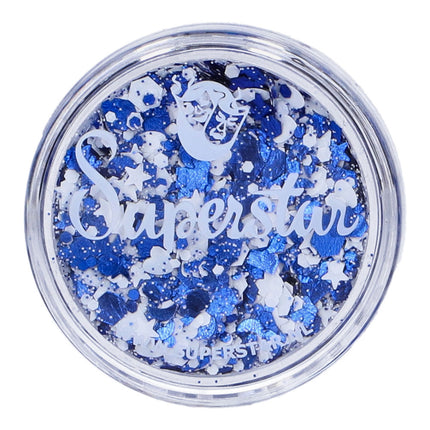 Superstar Chunky Glitter Cream Blauw Wit
