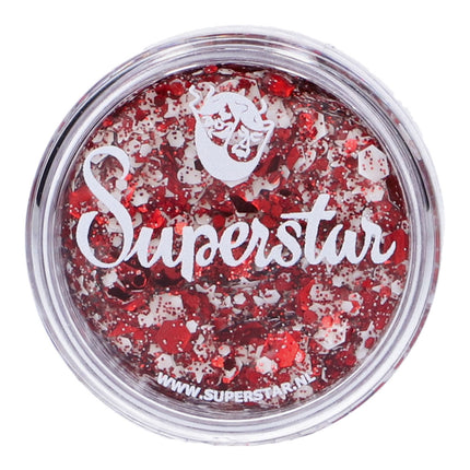 Superstar Chunky Glitter Cream Rood & Wit
