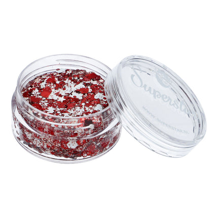 Superstar Chunky Glitter Cream Rood & Wit