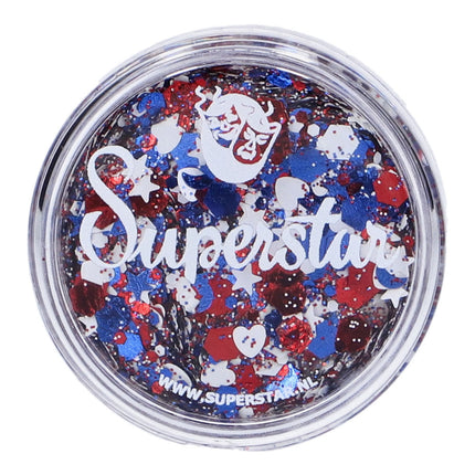 Superstar Chunky Glitter Cream Rood Wit Blauw