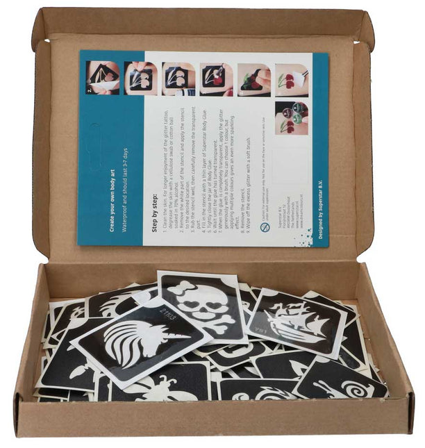 Superstar Glittertattoo sjablonenset Big Mix 100 stuks S98820
