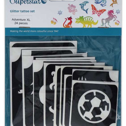 Superstar Superstar Glittertattoo sjablonenset Adventure XL 98811