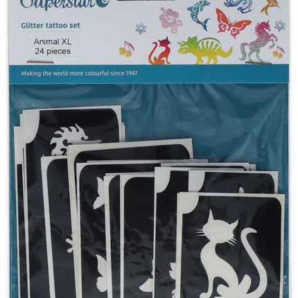 Superstar Superstar Glittertattoo sjablonenset Animal XL 98812