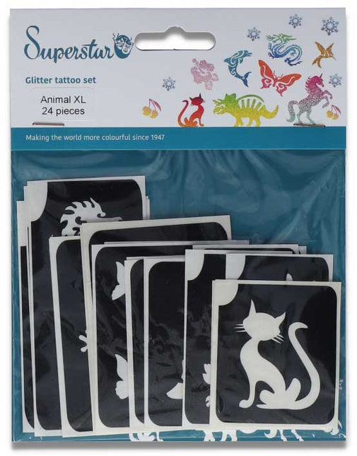 Superstar Superstar Glittertattoo sjablonenset Animal XL 98812